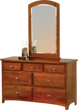 Image of customizable, solid wood Classic Shaker Dresser with Mirror from Harvest Home Interiors Amish Furniture