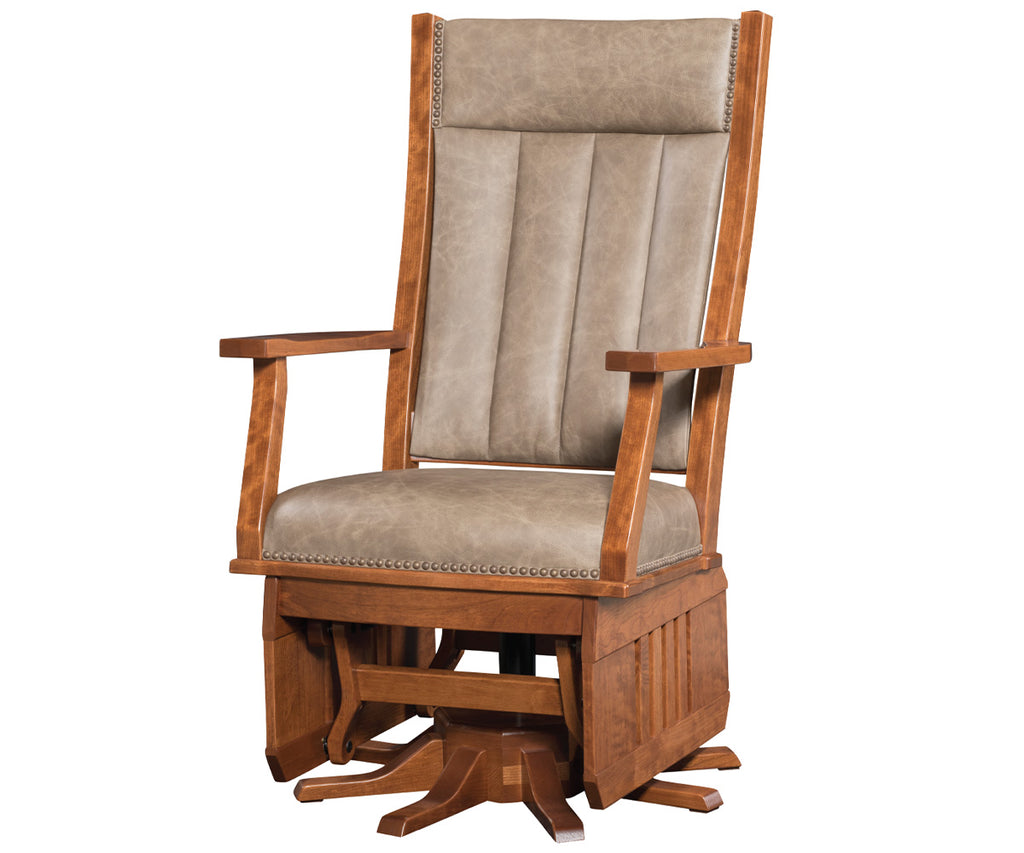 Mission Swivel Glider, 8 leg base, slat sides