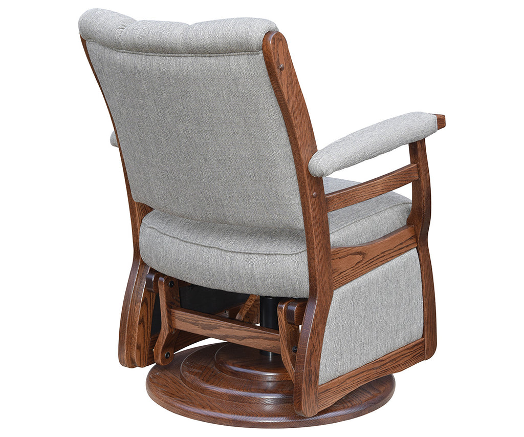 Paris Low Back Swivel Glider, uph arms