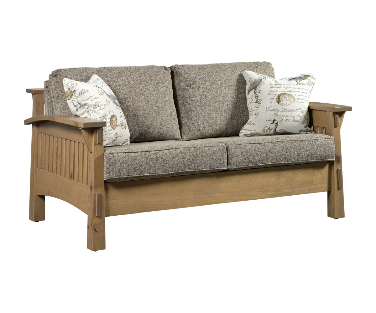 Country Mission Love Seat W/Reversible Cushions, Stat.
