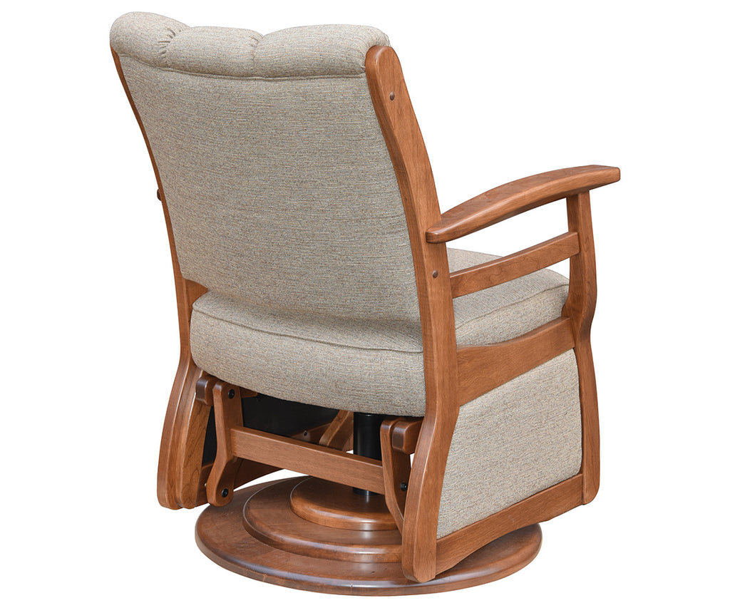 Sierra Low Back Swivel Glider, wood arms