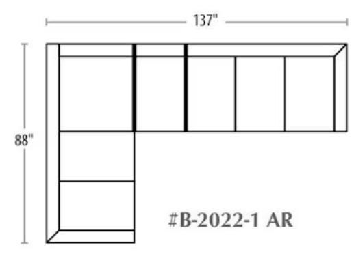 B-2022-1 Baltimore Right Sectional Sofa, 4-7 Seats