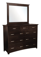 Image of customizable, solid wood Tersigne Mission Style High Dresser with Mirror from Harvest Home Interiors Amish Furniture