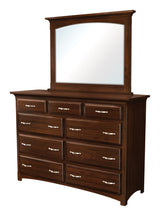 Image of customizable, solid wood Buckeye High Dresser with Mirror from Harvest Home Interiors Amish Furniture