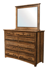 Image of solid wood customizable Barn Floor High Dresser with Mirror from Harvest Home Interiors Amish Furniture