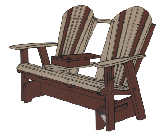 5' Handcrafted Amish Polywood Adirondack Settee Glider from Harvest Home Interiors