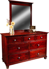 Image of customizable, solid wood Riverside Dresser with Mirror from Harvest Home Interiors Amish Furniture